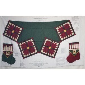 Leslie Beck Holiday Gatherings Tree Skirt & Stocking ONE PANEL Christmas fabric